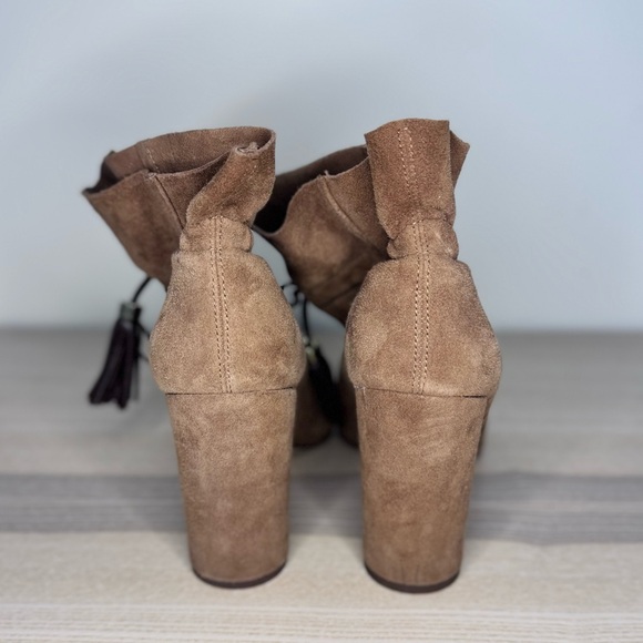 Louise et Cie Brown Suede Block Heel Ankle Boot - Picture 3 of 4